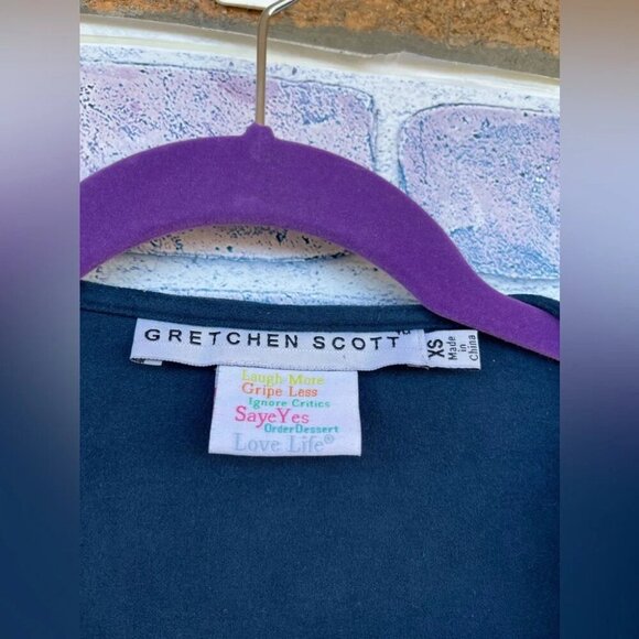 GRETCHEN SCOTT teal Open Front Long Sleeve Waterfall Cardigan Sweater Sueded XS - Picture 2 of 5